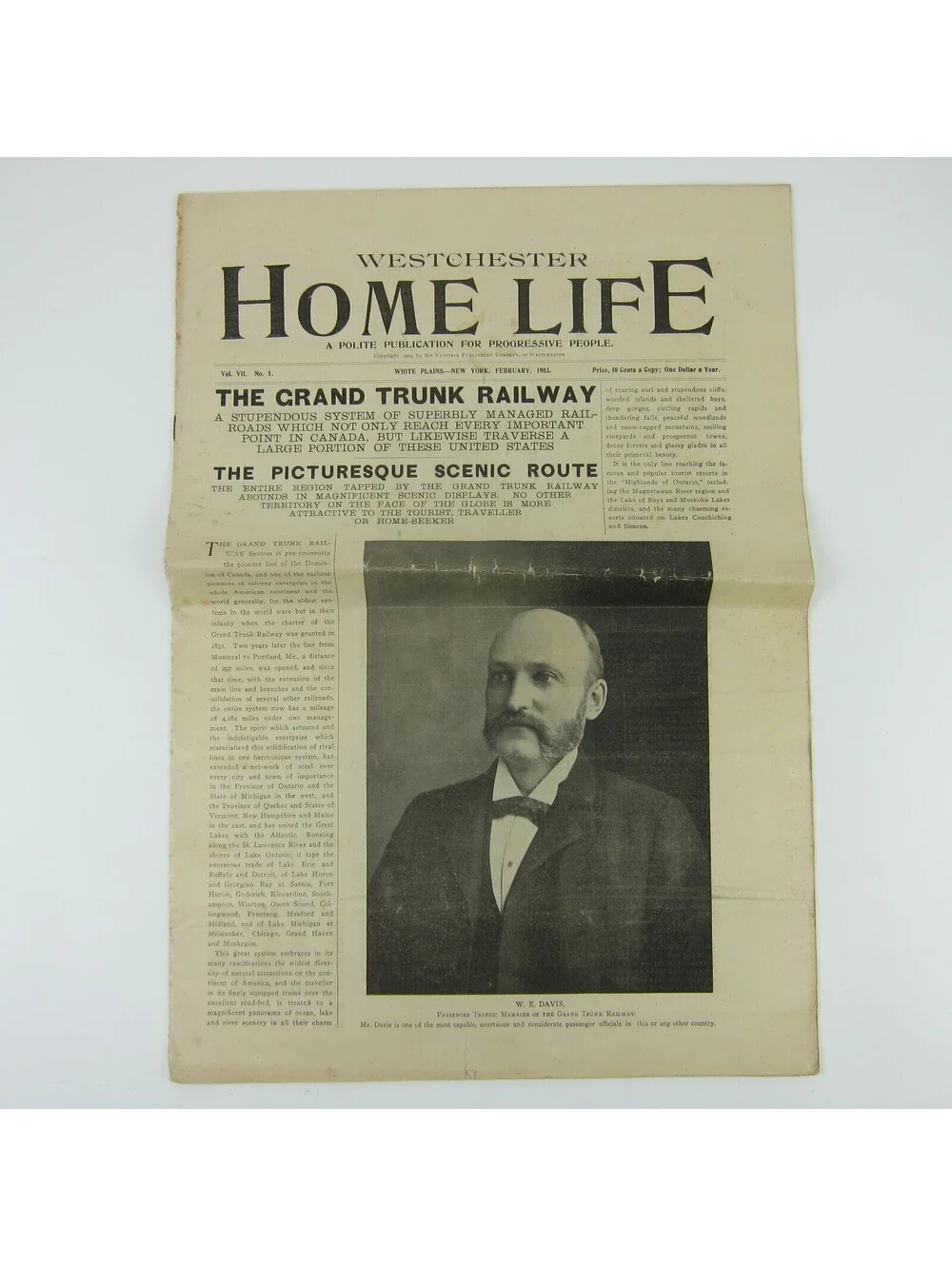 Antique 1903 Westchester Home Life Monthly Journal Grand Trunk Railway WE Davis